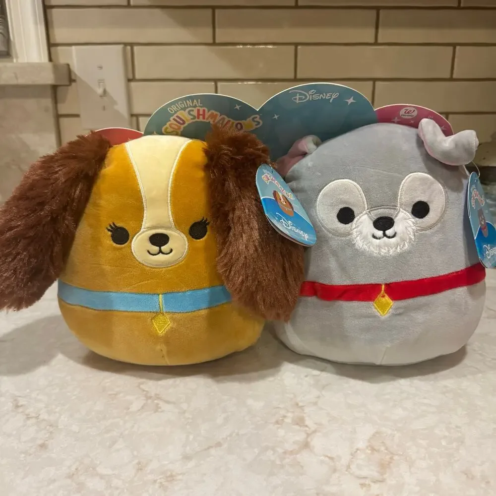 Squishmallows Disney Lady and The Tramp 8” Set of 2 NWT Walgreens Exclusive 2022
